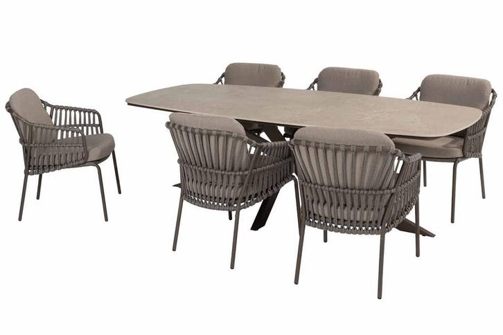 4 Seasons Outdoor Capalbio tuinset terre met Prado tafel met, Tuin en Terras, Tuinsets en Loungesets