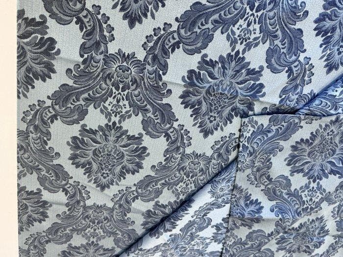 Blauwe elegantie in keizerlijke stijl - Meubelstof - 2.7 m -, Antiek en Kunst, Antiek | Tapijten, Tafelkleden en Textiel
