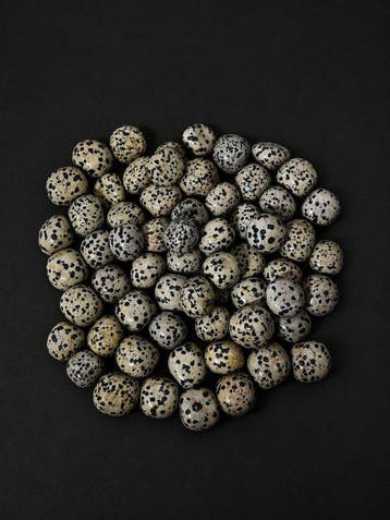 ***GEEN RESERVE*** Dalmatian (Kiwi) Jasper Tumbles | 58–60