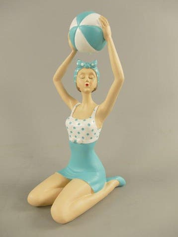 Francois Arvi-hand signed - Beeldje, Bathing Lady with ball