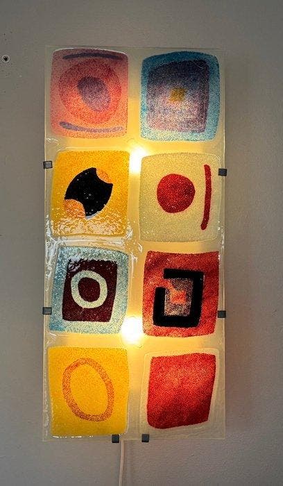IKEA - Wandlamp - Gyllen - Glas, Metaal - Kleurrijk glas -, Antiek en Kunst, Antiek | Meubels | Stoelen en Sofa's