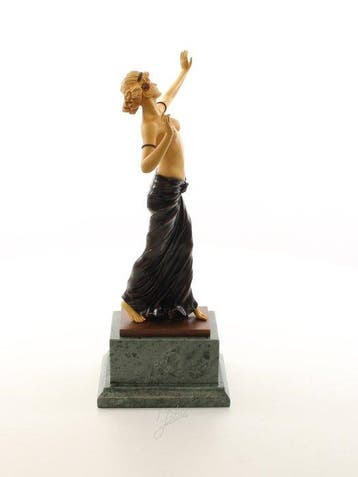sculptuur, Beautiful Signed Bronze Figure of a Young Woman -, Antiek en Kunst