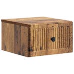 vidaXL Muurbevestigde Nachttafel met lade Oud hout 33 x 34,5, Verzenden