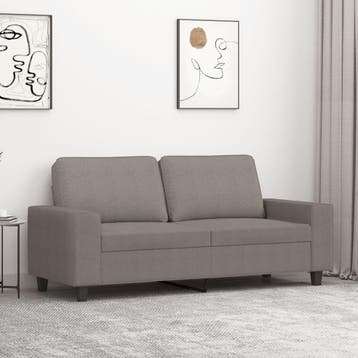 vidaXL Tweezitsbank / zetel 140 cm stof taupe, Verzenden, Nieuw