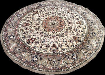 Tabriz Rond - GEREINIGD - handgeknoopt - wol - Tapijt - 240, Nieuw