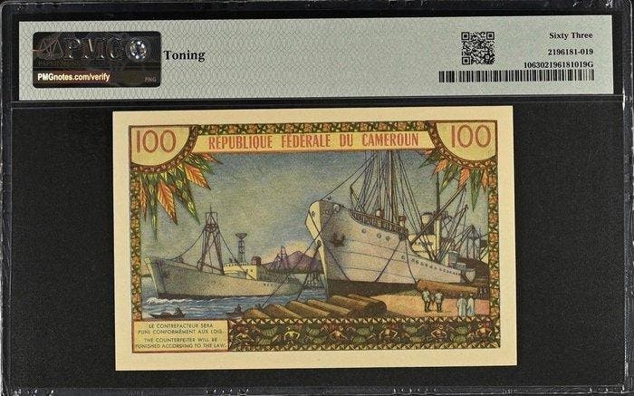Kameroen. - 100 Francs - ND (1962) - Pick 10, Timbres & Monnaies, Billets de banque | Europe | Billets non-euro