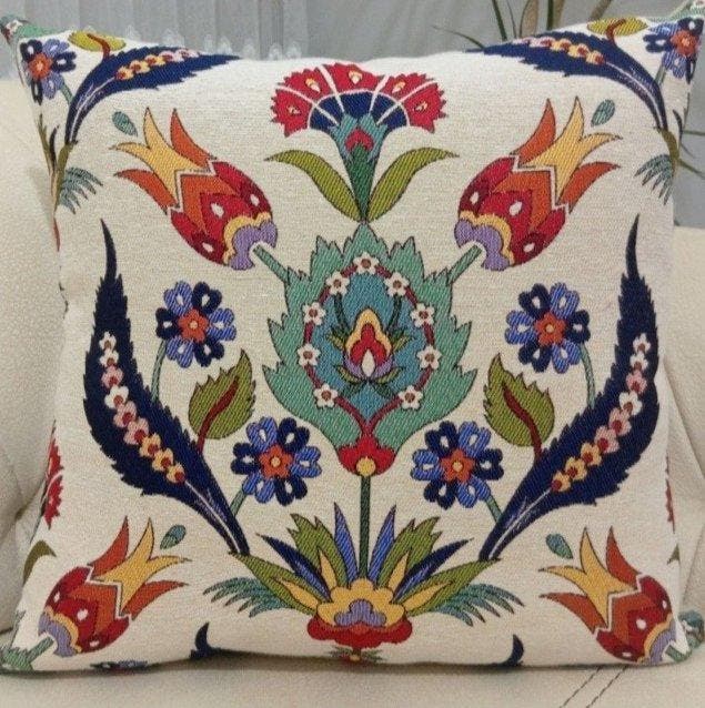 Wandtapijt (4) - 43 cm - 43 cm - Geweven wandtapijt-kussens, Antiek en Kunst, Antiek | Tapijten, Tafelkleden en Textiel
