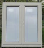 aluminium raam , chassis 112 x 128  zijdegrijs ral 7044, 75 tot 150 cm, Raamkozijn, Ophalen of Verzenden, Inclusief glas