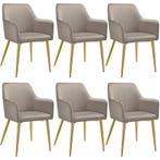 tectake Eetkamerstoel Avane, fluweellook, gestoffeerd - taup, Verzenden
