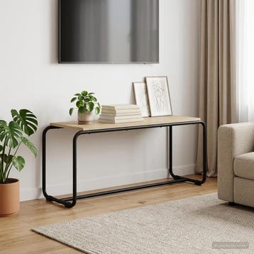 vidaXL TV Stand 98 x 35.5 x 42 cm Sonoma Eiken Bewerkt hout, Verzenden