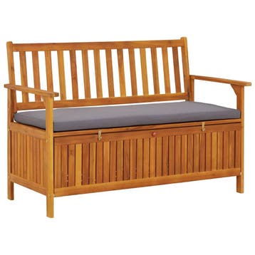 vidaXL Tuinopbergbank 120 cm massief acaciahout, Tuin en Terras, Verzenden, Nieuw