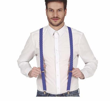Donkerblauwe Bretels Stippen, Verzenden, Nieuw