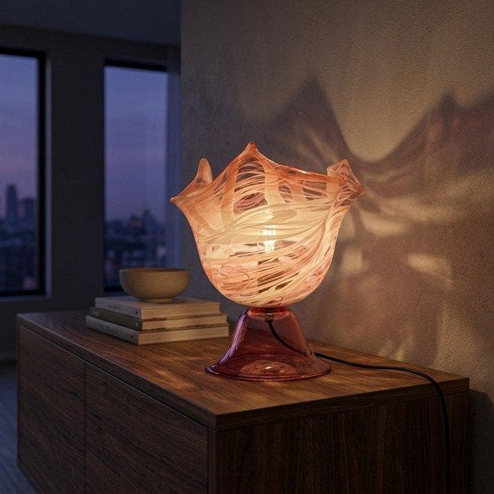 Tafellamp - Muranoglas - Lampada Fazzoletto 1970, Antiek en Kunst, Antiek | Verlichting