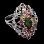 Sans prix de réserve - Bague Argent Opale - Tourmaline -