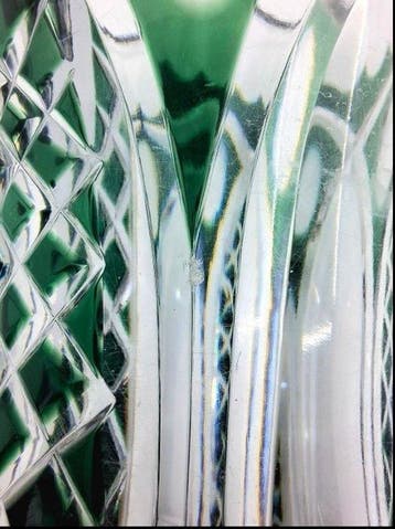 Val Saint Lambert - Vase - Cristal - Vaas smaragd VSL signé, Antiek en Kunst, Antiek | Glaswerk en Kristal