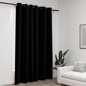 vidaXL Gordijn linnen-look verduisterend met ogen 290x245 cm, Verzenden, Nieuw