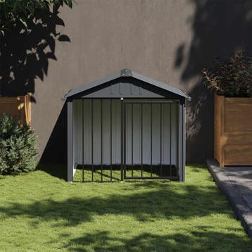 vidaXL Hondenhok met dak 117x103x102 cm gegalvaniseerd staal, Verzenden