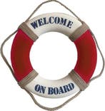 Reddingsboei Welcome on board Rood/Wit 50cm