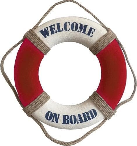 Reddingsboei Welcome on board Rood/Wit 50cm, Hobby & Loisirs créatifs, Bricolage