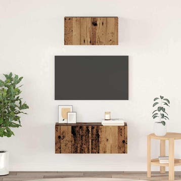 vidaXL Tv-meubelset 2 st Oud Hout Bewerkt hout, Huis en Inrichting, Kasten |Televisiemeubels, Verzenden, Nieuw