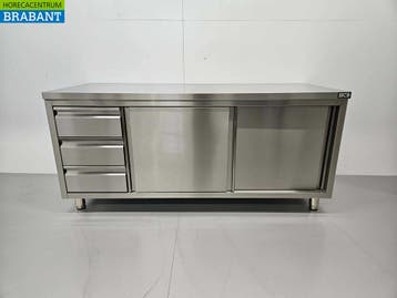 HCB RVS Werkkast Kast Werktafel Premium-line 2 schuifdeuren, Ophalen of Verzenden