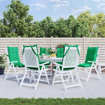 vidaXL Stoelkussens 6 st hoge rug oxford stof groen, Verzenden, Nieuw