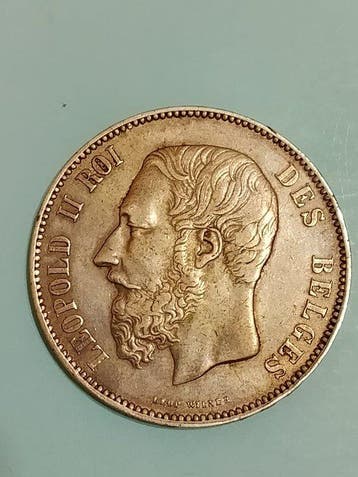 België. Leopold II. 5 Francs 1870 (Zonder minimumprijs)