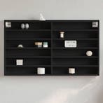 vidaXL Vitrinekast 100x8,5x58 cm bewerkt hout zwart, Verzenden, Nieuw
