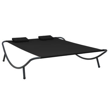 vidaXL Loungebed stof zwart, Verzenden, Nieuw