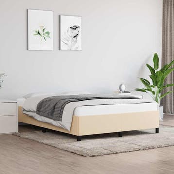 vidaXL Bedframe zonder matras stof crèmekleurig 140x200 cm, Verzenden, Nieuw