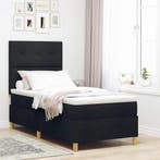vidaXL LED Box Spring Bed met matras Zwart 80 x 200 cm Stof, Verzenden, Nieuw