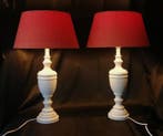 Grote chique lampen met rode kap - Tafellamp (2) - Textiel