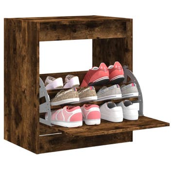 vidaXL Schoenenkast 60x42x69 cm bewerkt hout gerookt, Huis en Inrichting, Kasten | Schoenenkasten, Verzenden, Nieuw