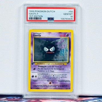 Pokémon Graded card - GASTLY #50 1ST EDITION - Pokémon - PSA, Hobby en Vrije tijd, Nieuw