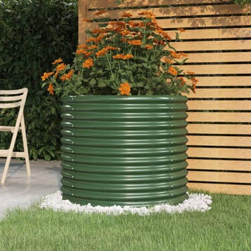 vidaXL Plantenbak 80x80x68 cm gegalvaniseerd staal groen, Verzenden, Nieuw