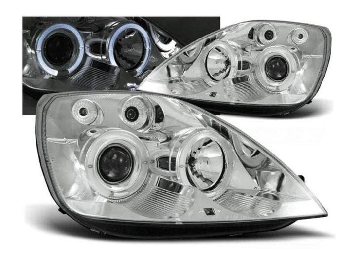 Angel Eyes koplamp units Chrome geschikt voor Ford Fiesta, Auto-onderdelen, Verlichting, Nieuw, Ford, Verzenden