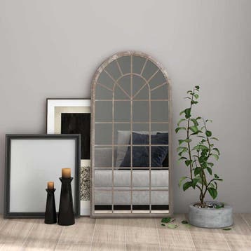 vidaXL Spiegel 90x45 cm ijzer zandkleurig, Huis en Inrichting, Verzenden, Nieuw
