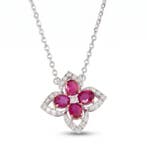 Halsketting - 14 karaat Witgoud - 1.13ct. tw. Robijn -, Nieuw