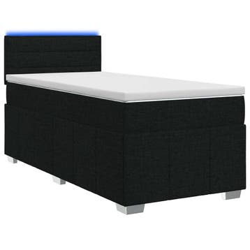 vidaXL Boxspringbed met matras met hoofdeinde Zwart 90 x 200, Verzenden, Nieuw
