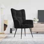 vidaXL Relaxstoel fluweel zwart, Verzenden