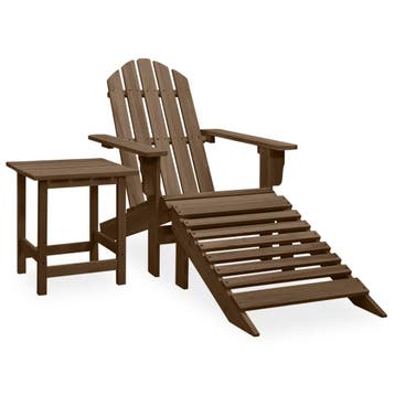 vidaXL Tuinstoel Adirondack voetenbank tafel massief, Jardin & Terrasse, Verzenden