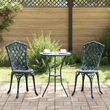 vidaXL Tuin Bistro Set 3 st Groen Aluminium, Verzenden, Nieuw