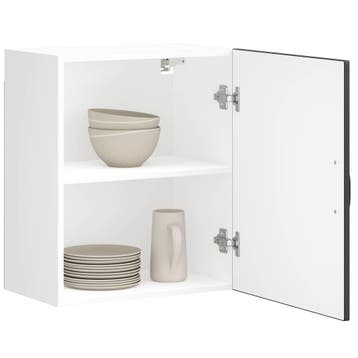 vidaXL Keuken Wandkasten 2 stuks Lucca Zwart Gelaagd Hout, Huis en Inrichting, Verzenden, Nieuw