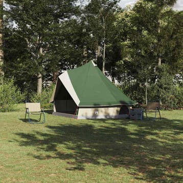 vidaXL Tipi Tent 8-persoons Groen taft, Verzenden, Nieuw