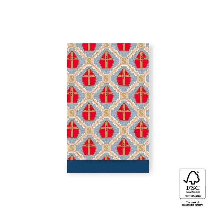 5 cadeauzakjes mijter 12x19cm- sinterklaas (Per 5 stuks), Diversen, Cadeauverpakkingen, Cadeauzakje, Nieuw, Ophalen of Verzenden