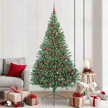 vidaXL Kunststof Voorverlichte Kerstboom met 300 LED Groen, Verzenden