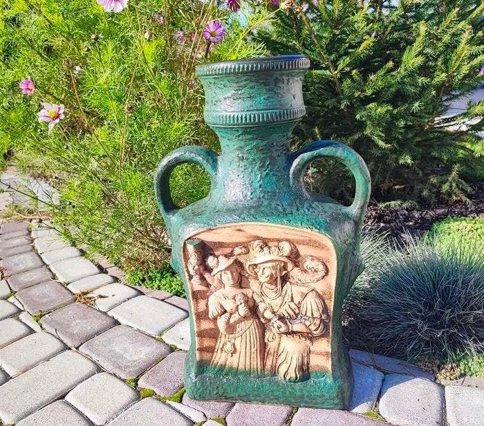 Huge Mid-Century Dümler & Breiden Floor Vase Juwel series, Antiek en Kunst, Antiek | Glaswerk en Kristal