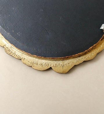 J. Brunt - Spiegel - Messing, Glas - Messingspiegel met