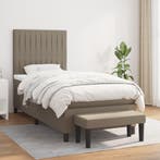 vidaXL Boxspring met matras stof taupe 80x200 cm, Verzenden, Nieuw