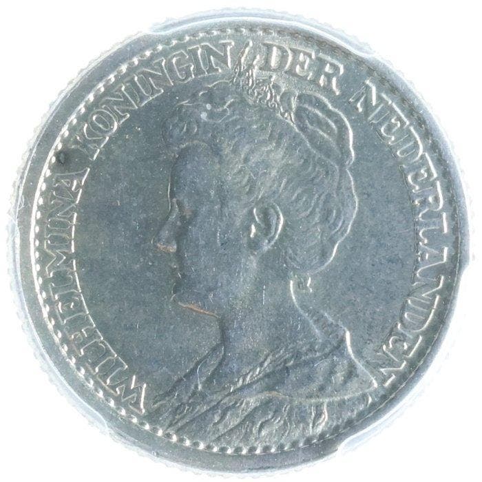 Pays-Bas. Wilhelmina. 25 Cents 1918 (Graded MS63) (Sans prix, Timbres & Monnaies, Monnaies | Pays-Bas